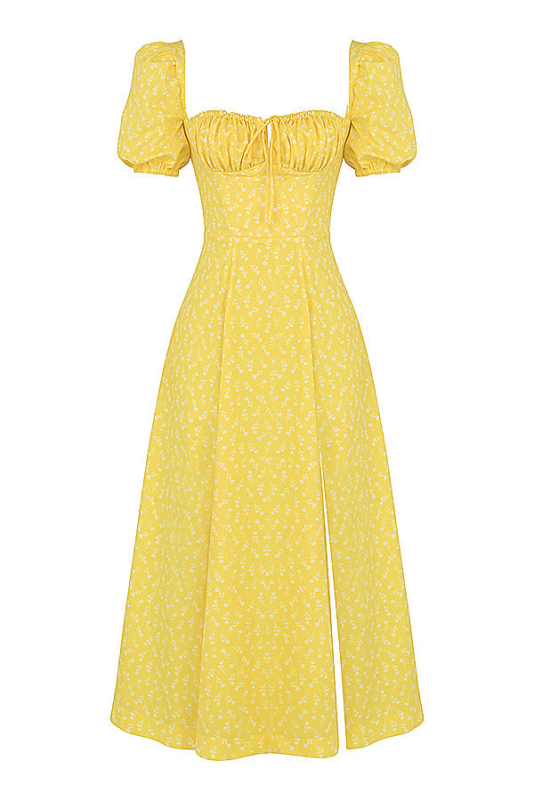 Maëlle | Enchanting Puff Sleeve Midi Dress - Image 14