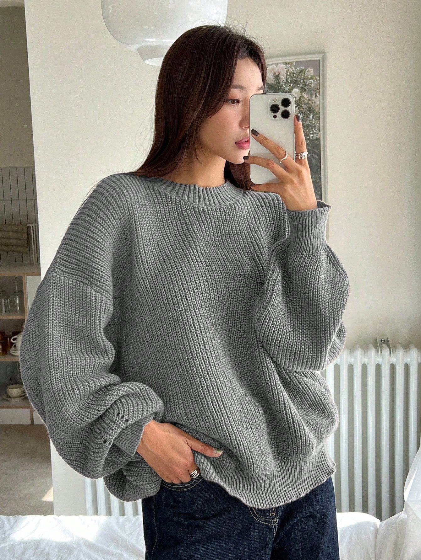 Élina | Pull ample à col rond pour femme - Image 8