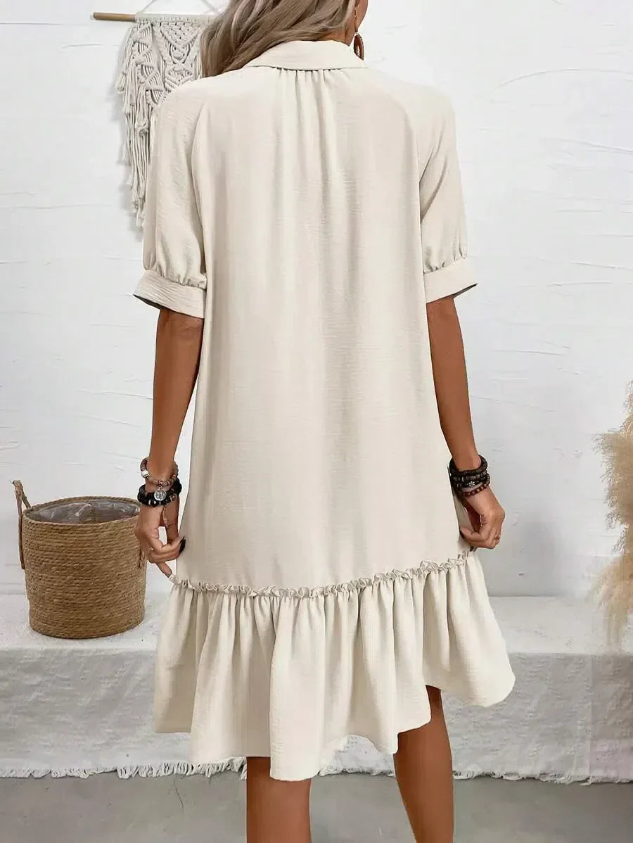 Marine | Robe à volants en duvet élégante pour toutes les occasions - Image 2