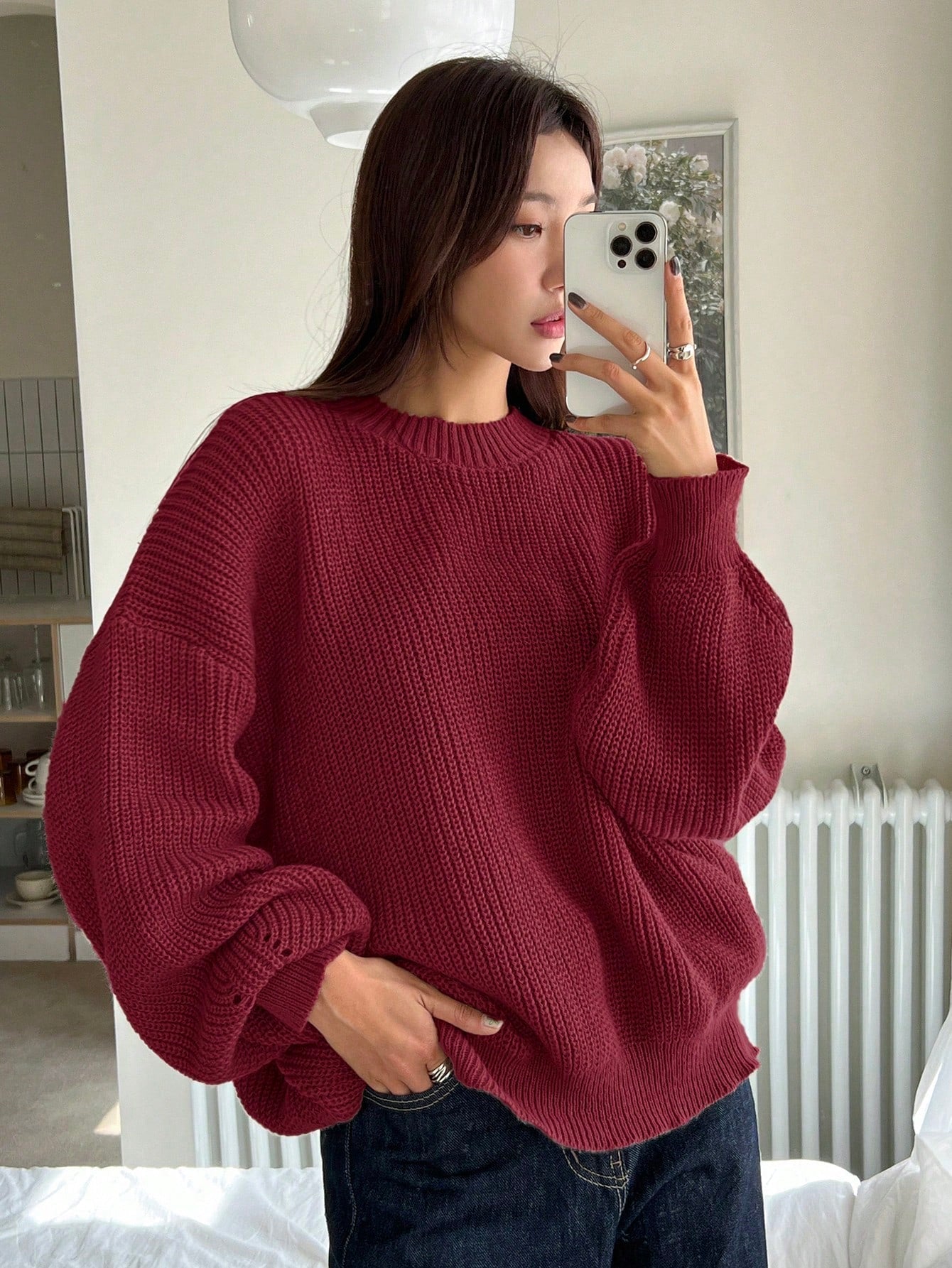 Élina | Pull ample à col rond pour femme - Image 9