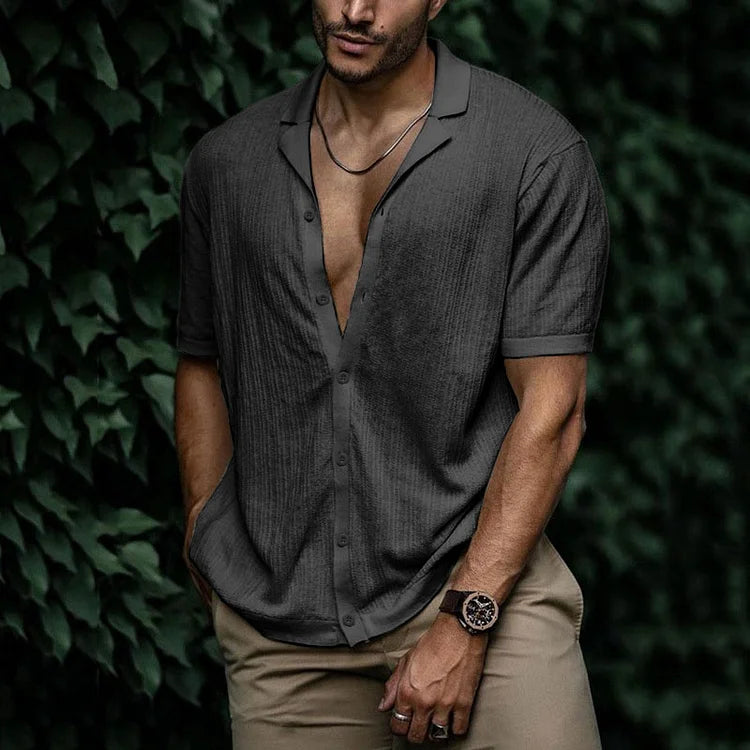Lambert | Chemise d'été en lin pour hommes avec fermeture à boutons - Image 8