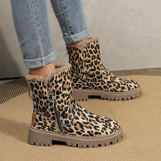 Flavie | Bottes Femme Imprimé Léopard à Semelle Crantée Cheville - Image 2