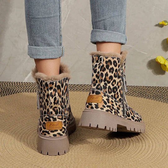 Flavie | Bottes Femme Imprimé Léopard à Semelle Crantée Cheville - Image 3