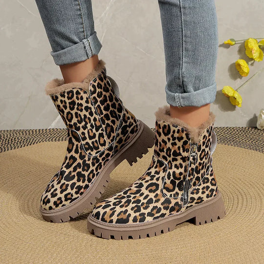 Flavie | Bottes Femme Imprimé Léopard à Semelle Crantée Cheville - Image 5