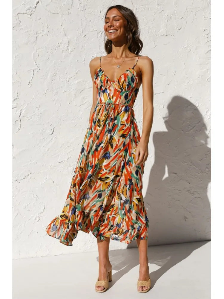 Irène | Robe midi colorée pour l'été - Image 6