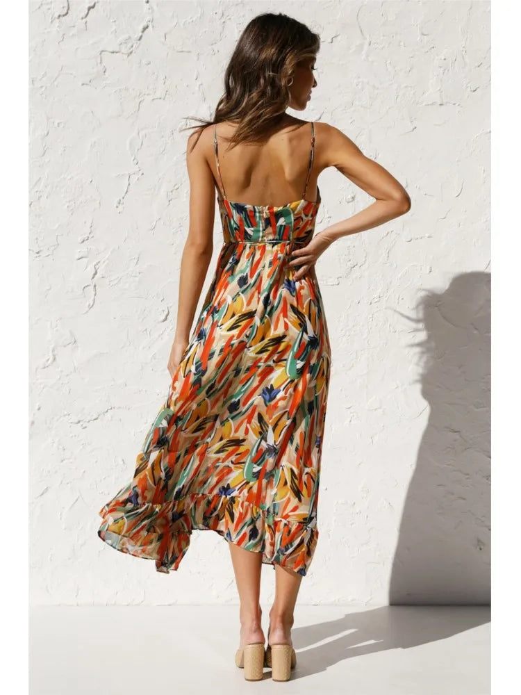 Irène | Robe midi colorée pour l'été - Image 7