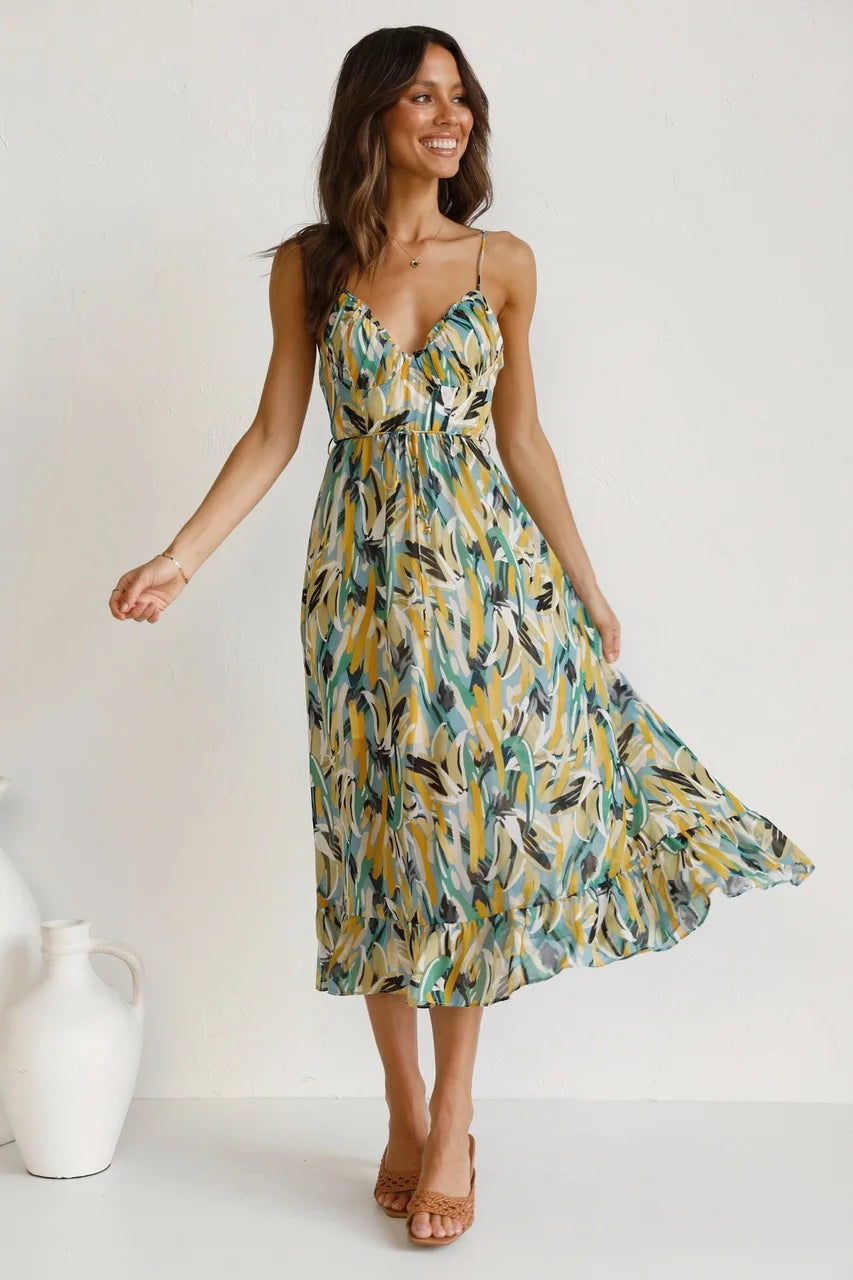 Irène | Robe midi colorée pour l'été - Image 2