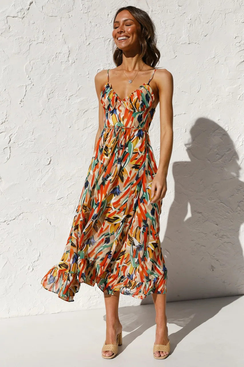 Irène | Robe midi colorée pour l'été - Image 3