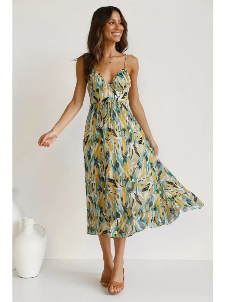 Irène | Robe midi colorée pour l'été - Image 4