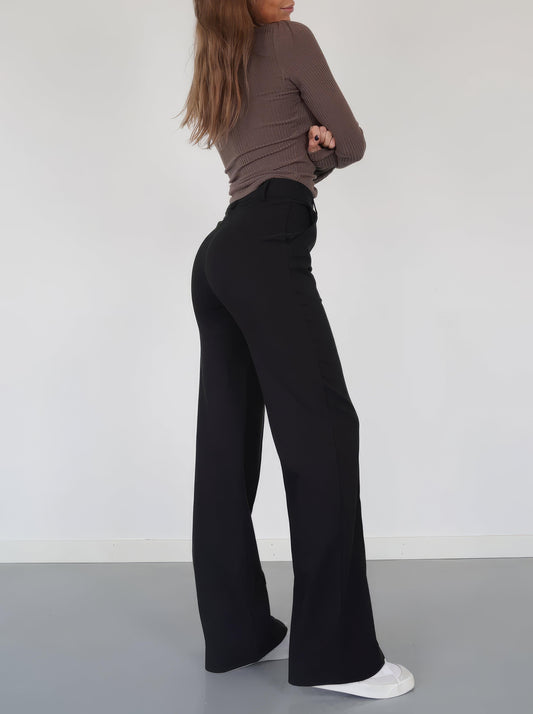 Éléa | Pantalon élégant à taille haute et à jambe large - Coupe ajustée - Image 2