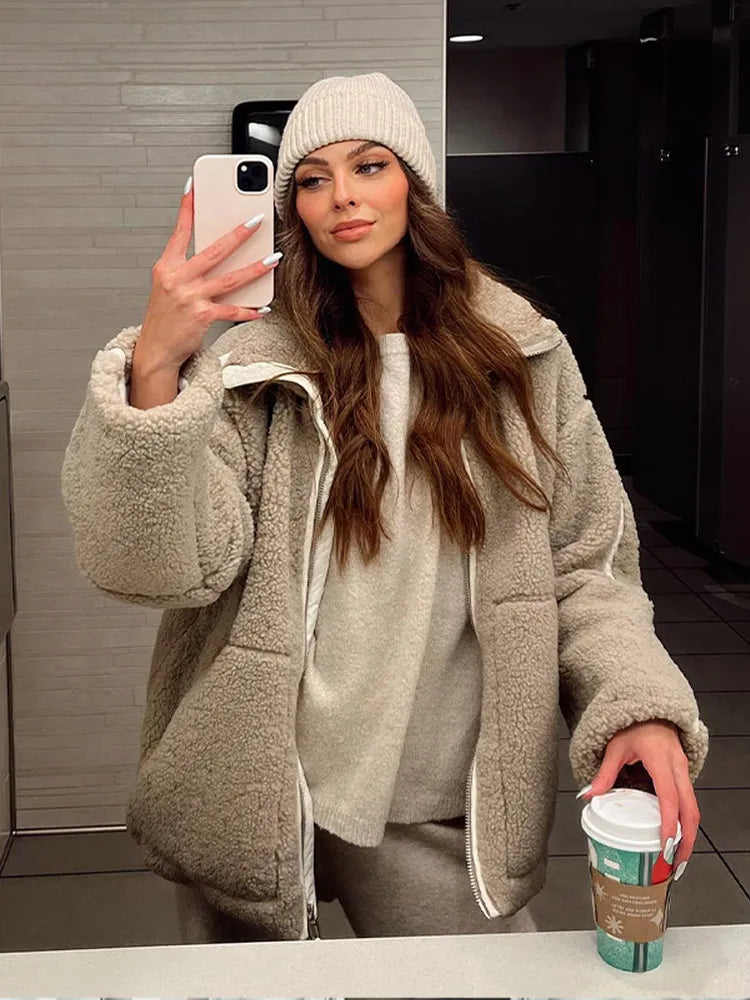 Ivana | Manteau Sherpa Zippé pour Femme - Image 7