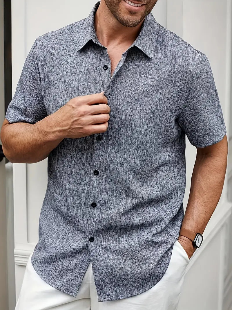 Mustapha | Chemise à manches courtes en lin léger pour hommes - Image 3