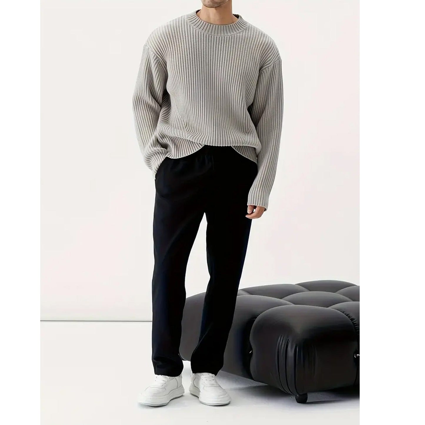 Olivier | Pull ample à col rond pour homme - Image 4