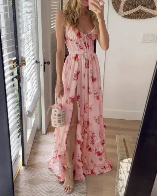 Carla | Élégante robe midi drapée avec jupe fluide pour femmes - Image 5