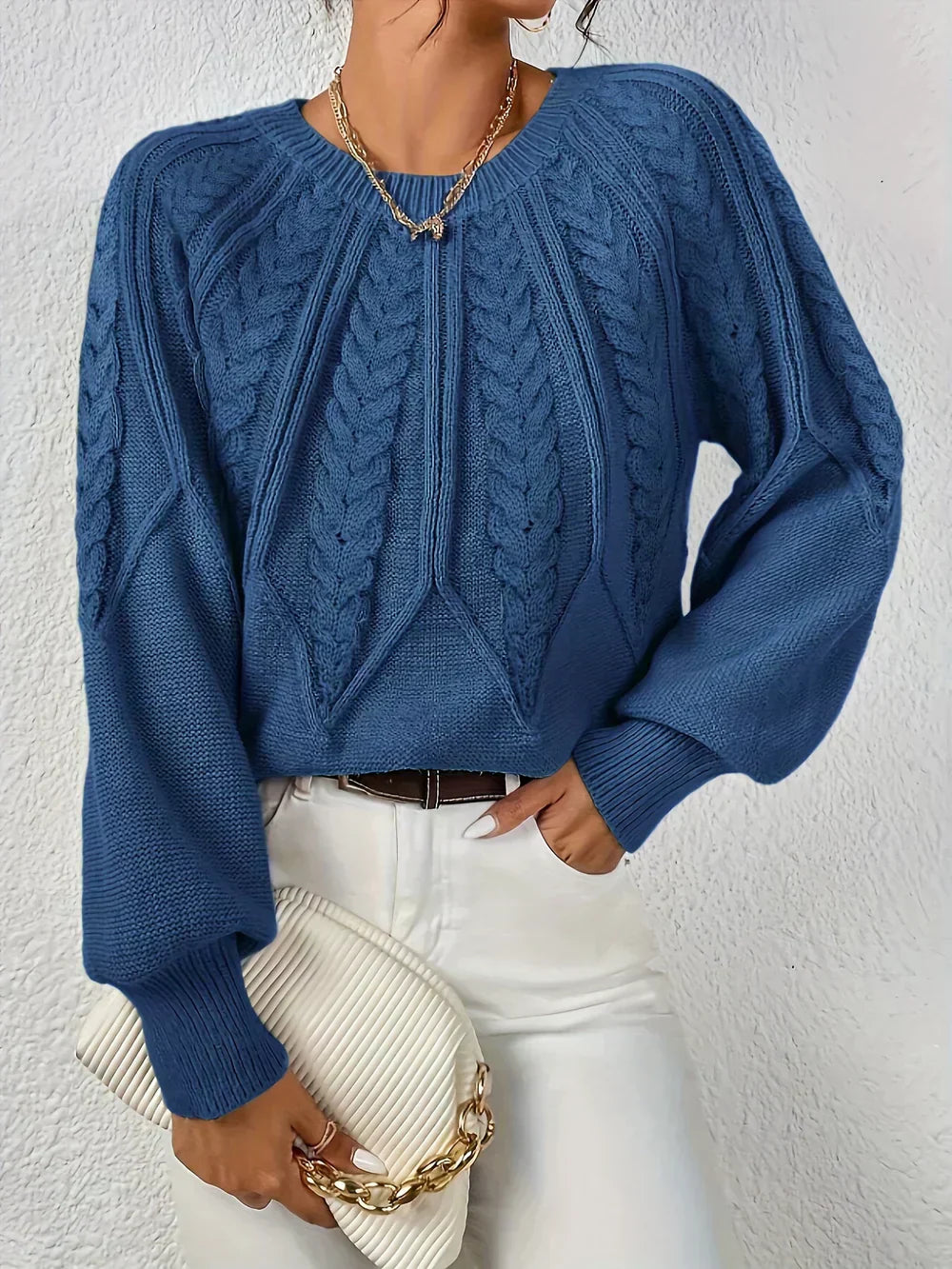 Flora | Pull Femme Maille Câble Manches Longues - Image 4