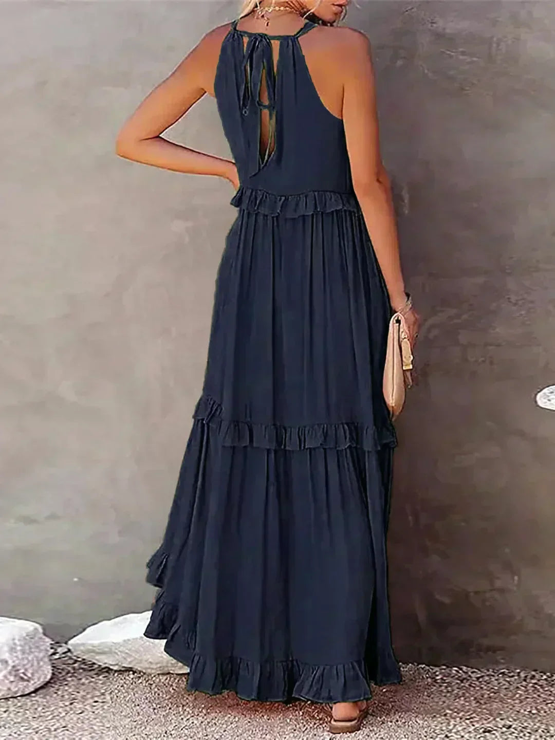 Brigitte | Robe sans manches élégante à bordures à volants pour toutes les occasions - Image 13