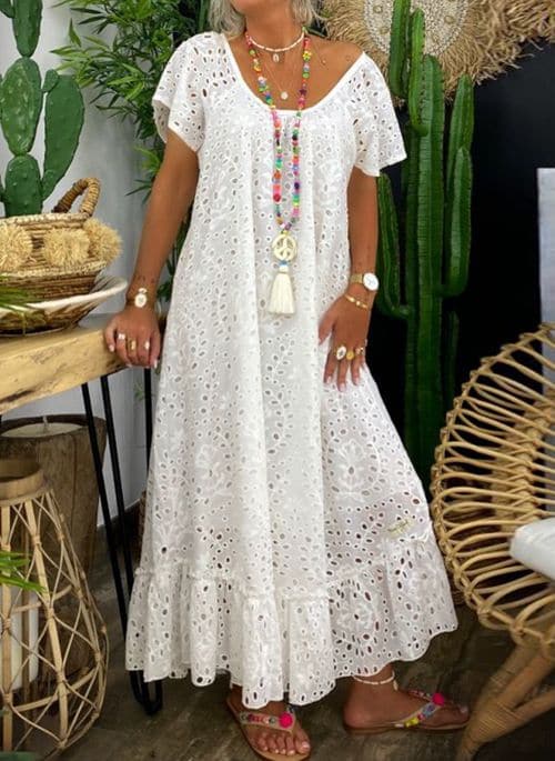 Yolande | Robe longue d'été pour femme inspirée d'Ibiza - Image 4