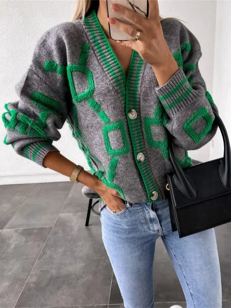 Kaïna | Cardigan Femme Boutonné à Col en V - Image 7