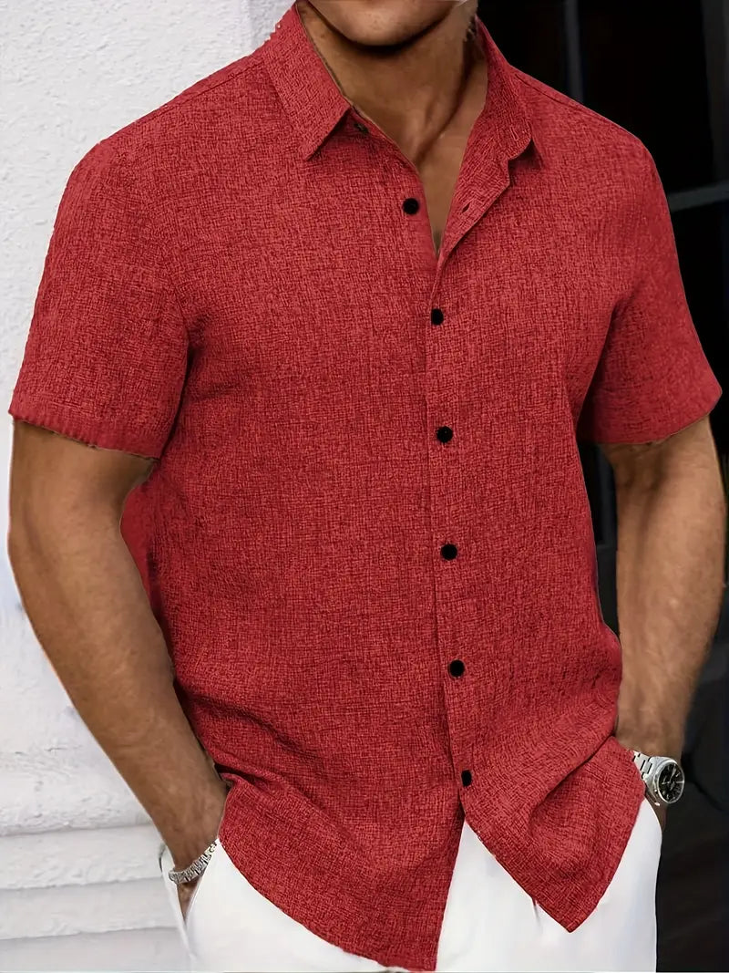Mustapha | Chemise à manches courtes en lin léger pour hommes - Image 5