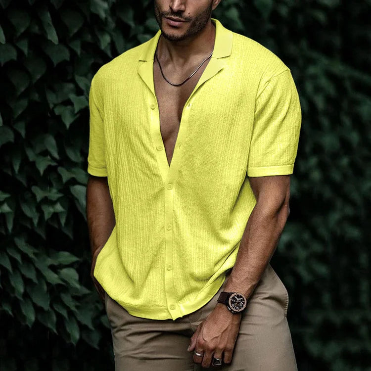 Lambert | Chemise d'été en lin pour hommes avec fermeture à boutons - Image 11