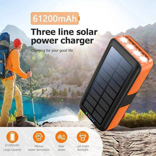 61200mAh Solhåndsving Power Bank med Dobbelt USB Udgange