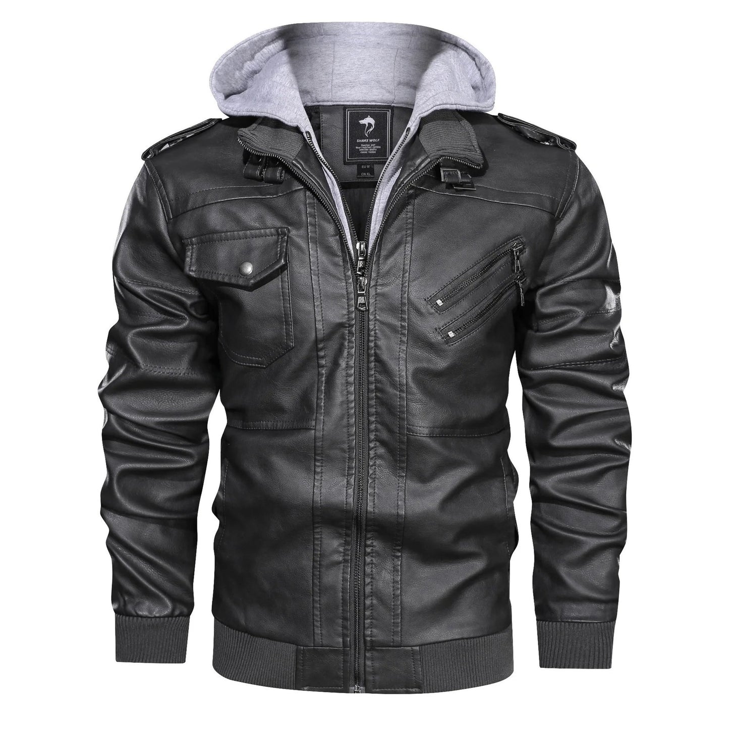 Elliot | Blouson aviateur en cuir à capuche pour homme - Image 3