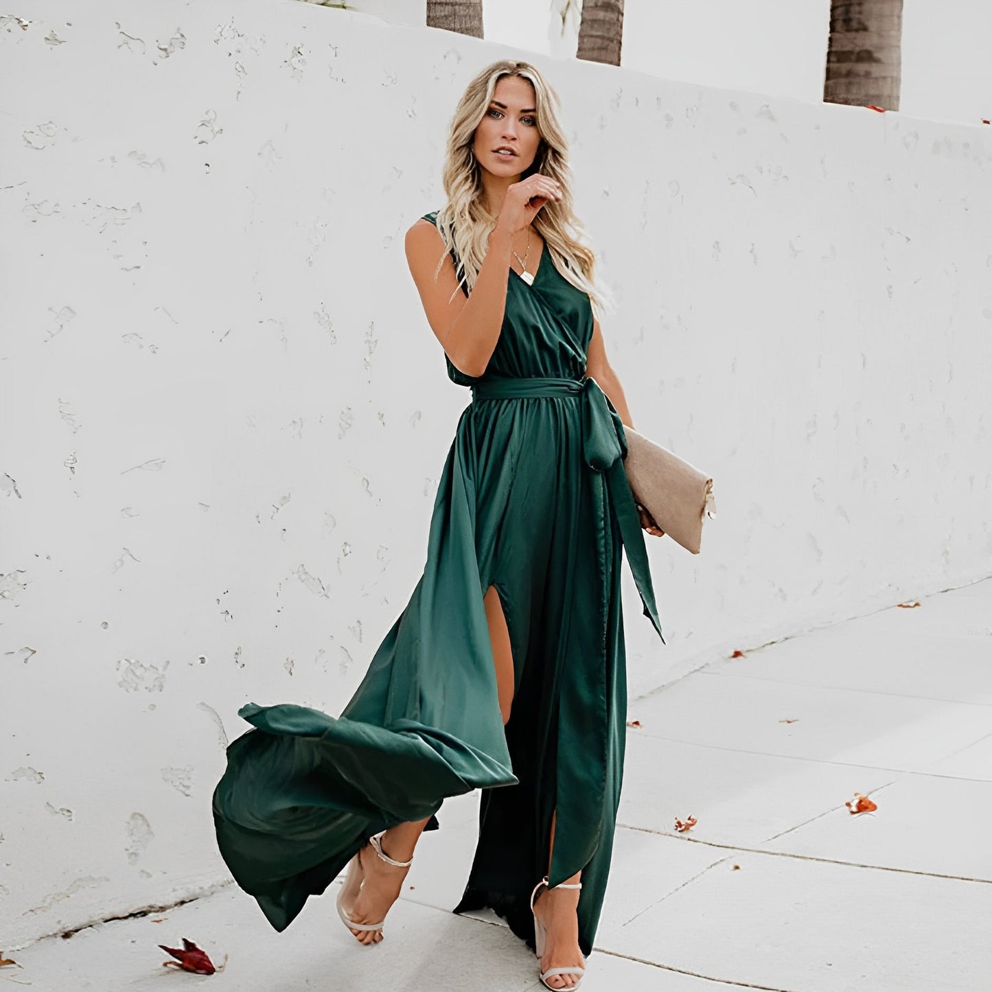 Céline | Robe longue élégante avec ceinture pour les occasions spéciales - Image 3
