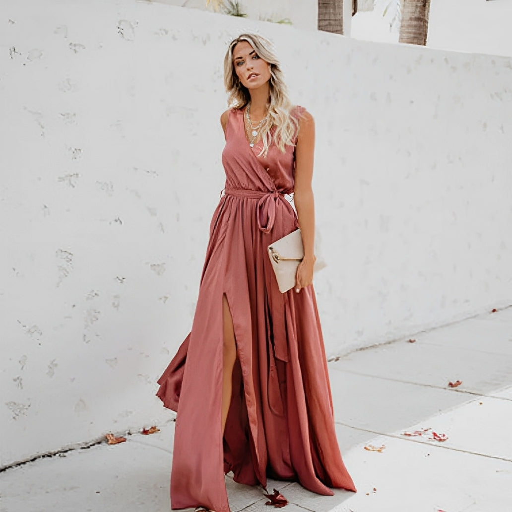 Céline | Robe longue élégante avec ceinture pour les occasions spéciales - Image 4