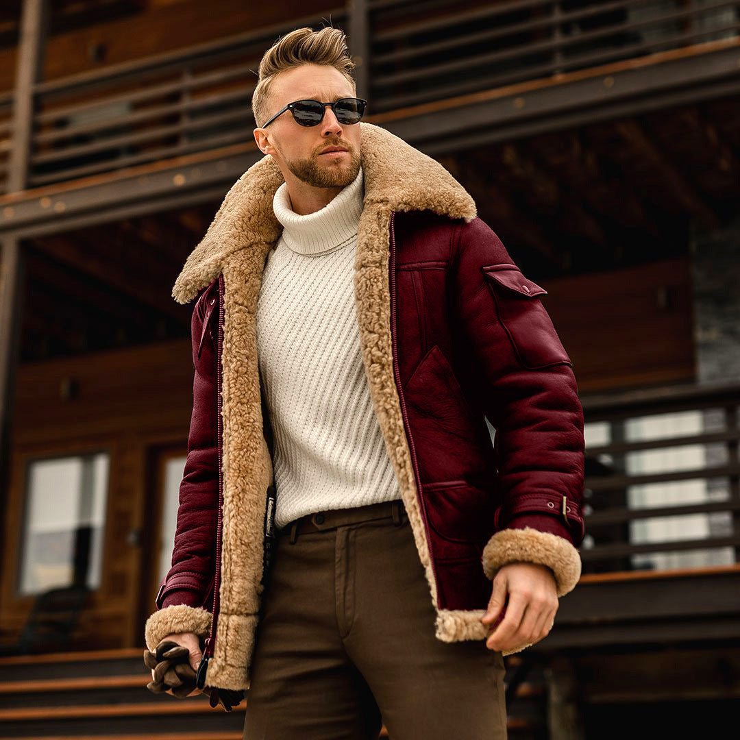 Calixte | Veste Aviateur Homme en Fausse Peau de Mouton Retournée - Image 4