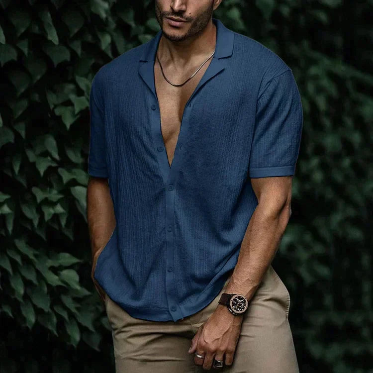 Lambert | Chemise d'été en lin pour hommes avec fermeture à boutons - Image 6