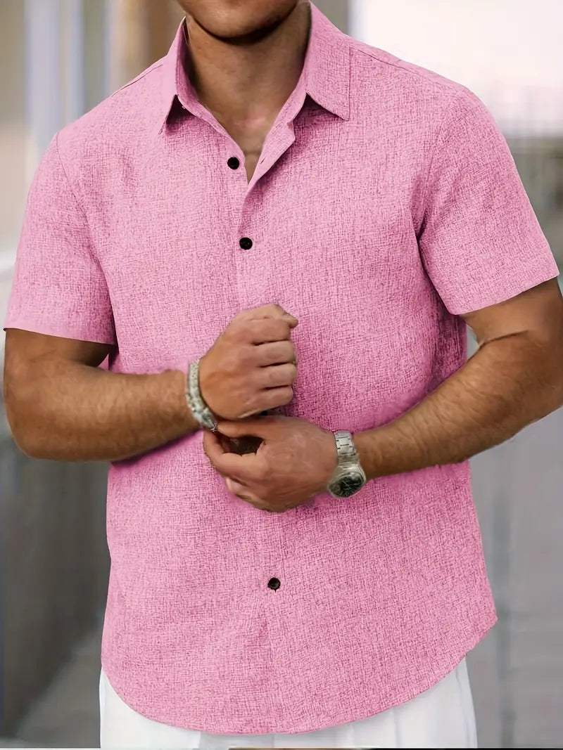 Mustapha | Chemise à manches courtes en lin léger pour hommes - Image 6