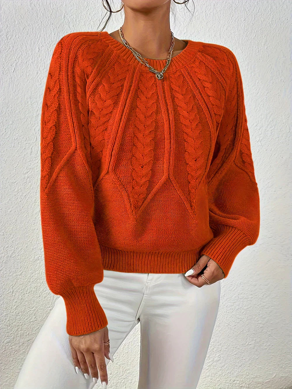 Flora | Pull Femme Maille Câble Manches Longues - Image 6