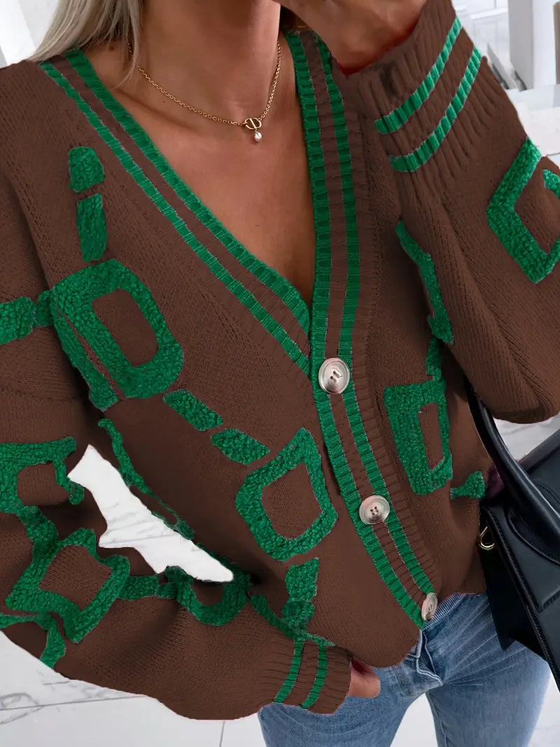 Kaïna | Cardigan Femme Boutonné à Col en V - Image 3