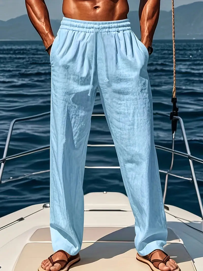 Jérémie | Pantalon léger en lin pour hommes, coupe décontractée - Image 3