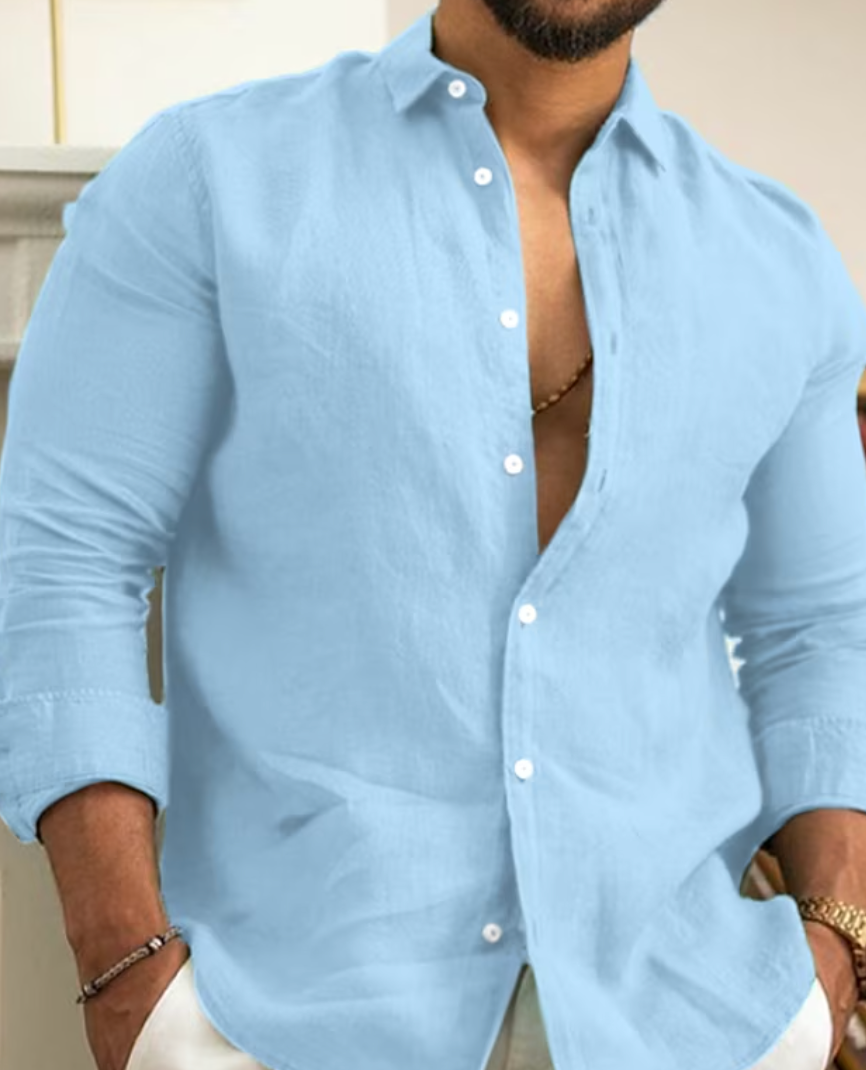 Rudy | Chemise en lin respirante pour hommes, pour le printemps - Image 4