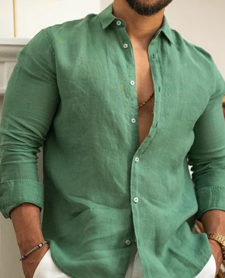 Rudy | Chemise en lin respirante pour hommes, pour le printemps - Image 1