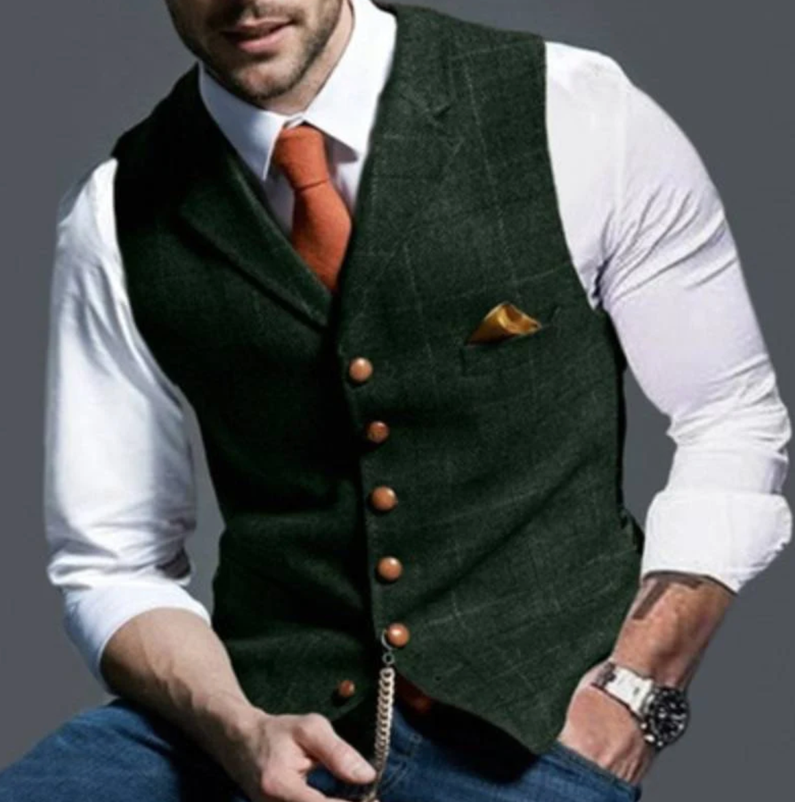 Sébastien | Gilet Boutonné Ajusté pour Homme - Image 5
