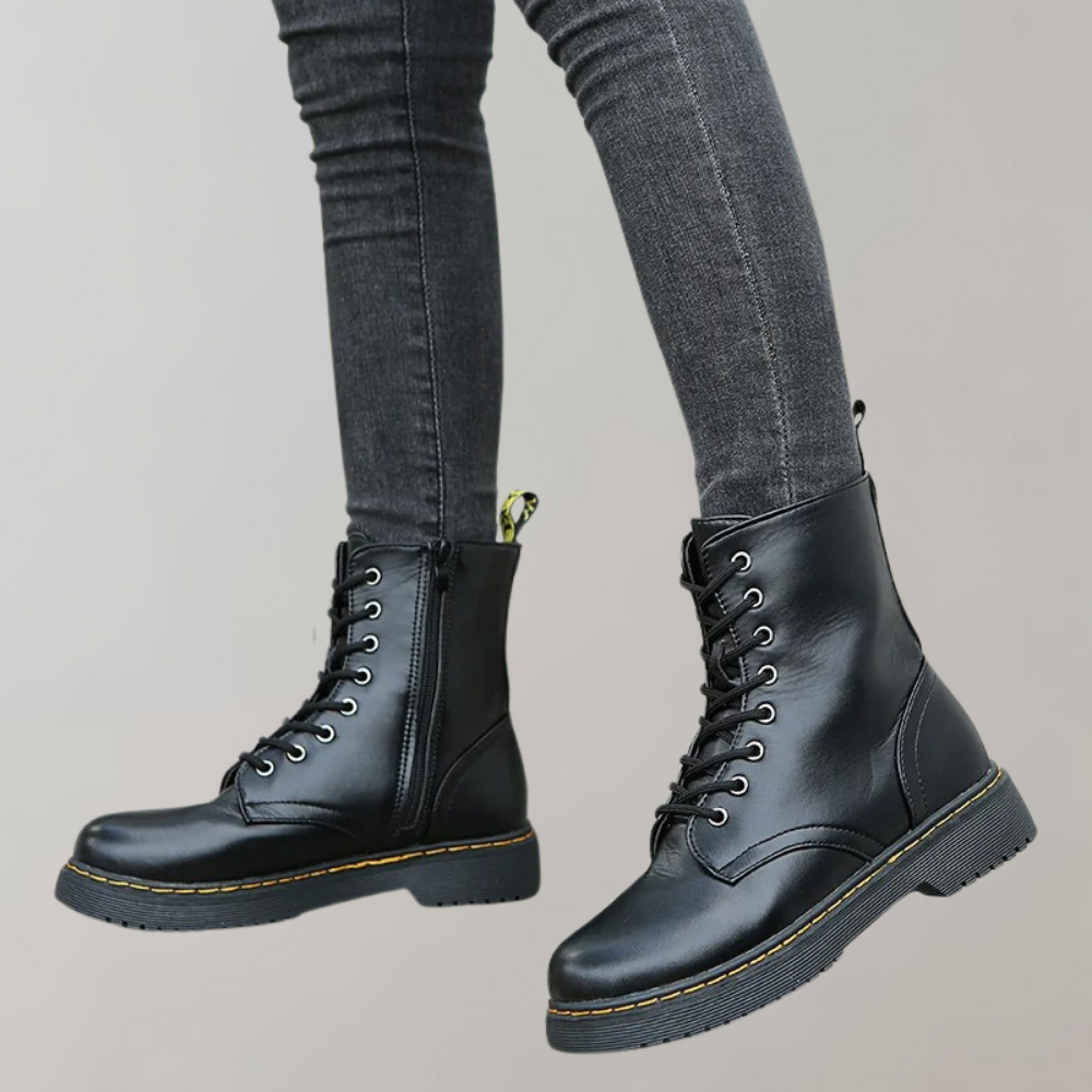 Cécile | Bottes de Combat en Cuir à Lacets pour Femmes - Image 5