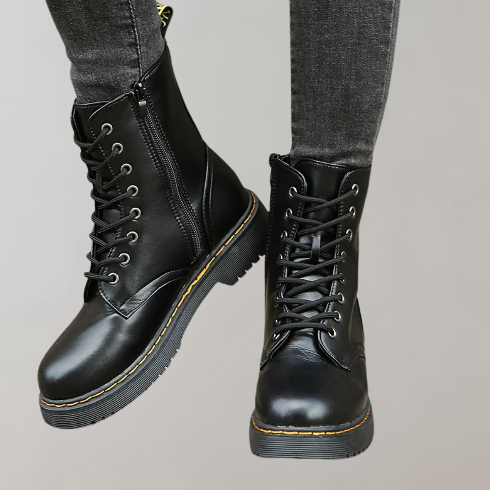 Cécile | Bottes de Combat en Cuir à Lacets pour Femmes - Image 6