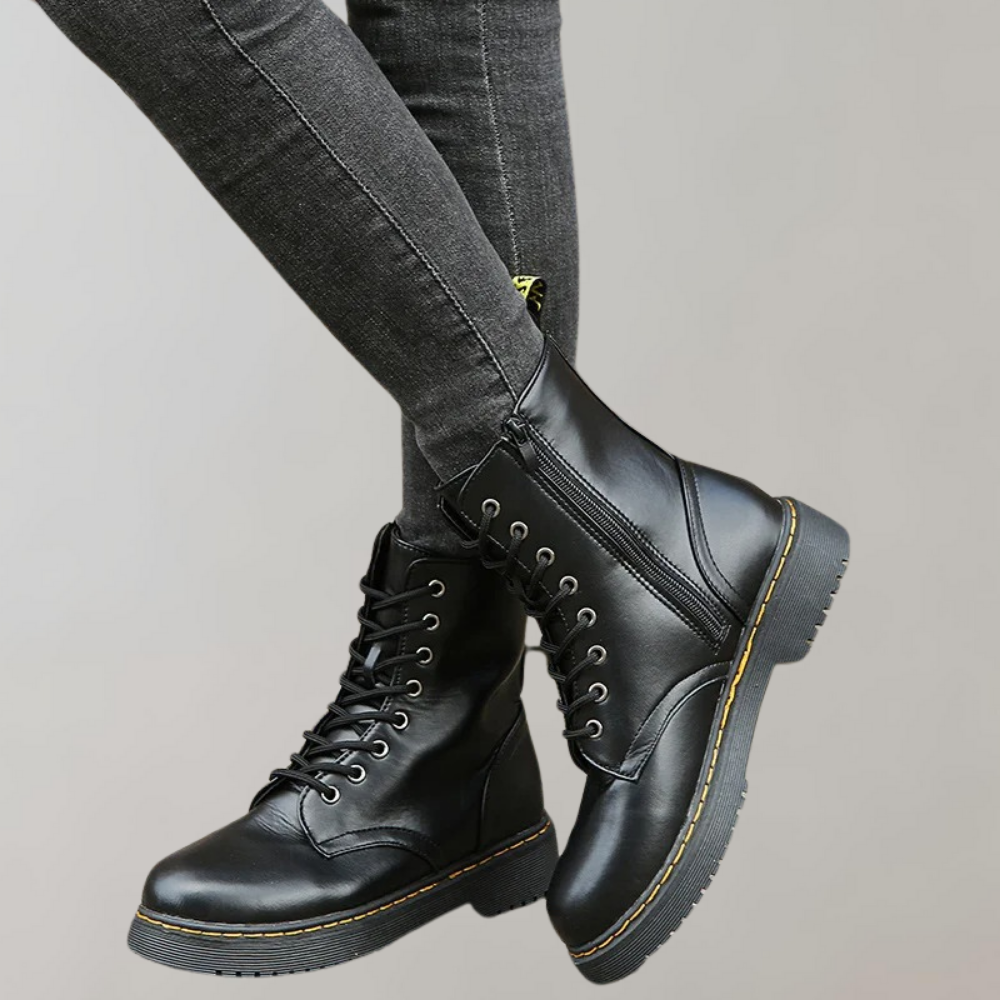 Cécile | Bottes de Combat en Cuir à Lacets pour Femmes - Image 7