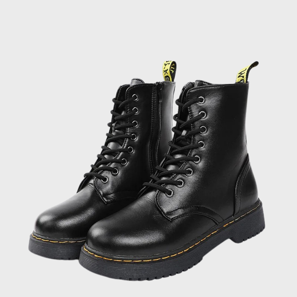 Cécile | Bottes de Combat en Cuir à Lacets pour Femmes - Image 1