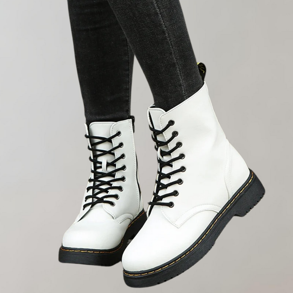 Cécile | Bottes de Combat en Cuir à Lacets pour Femmes - Image 9