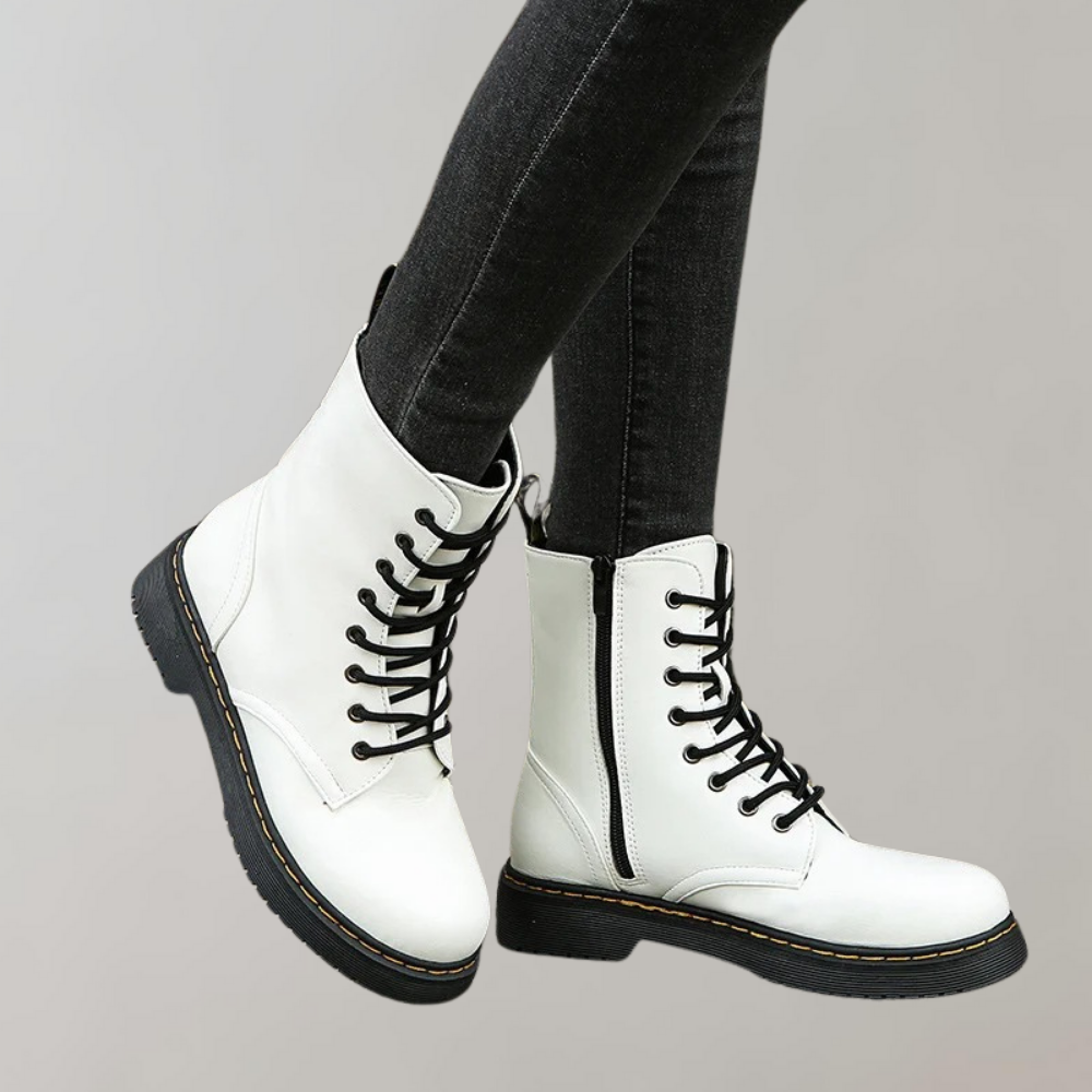 Cécile | Bottes de Combat en Cuir à Lacets pour Femmes - Image 12