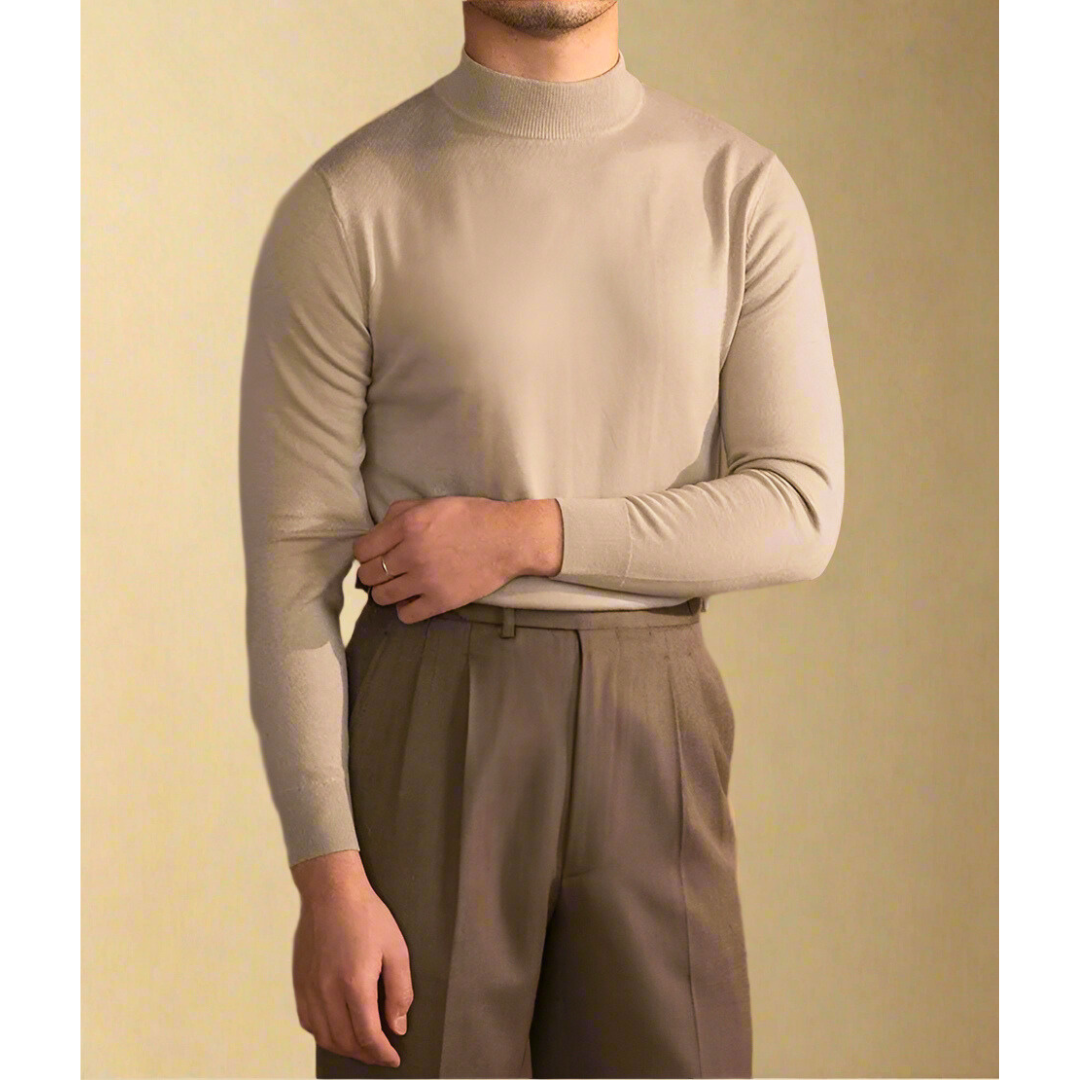 Josselin | Pull ajusté à col montant pour homme - Image 3