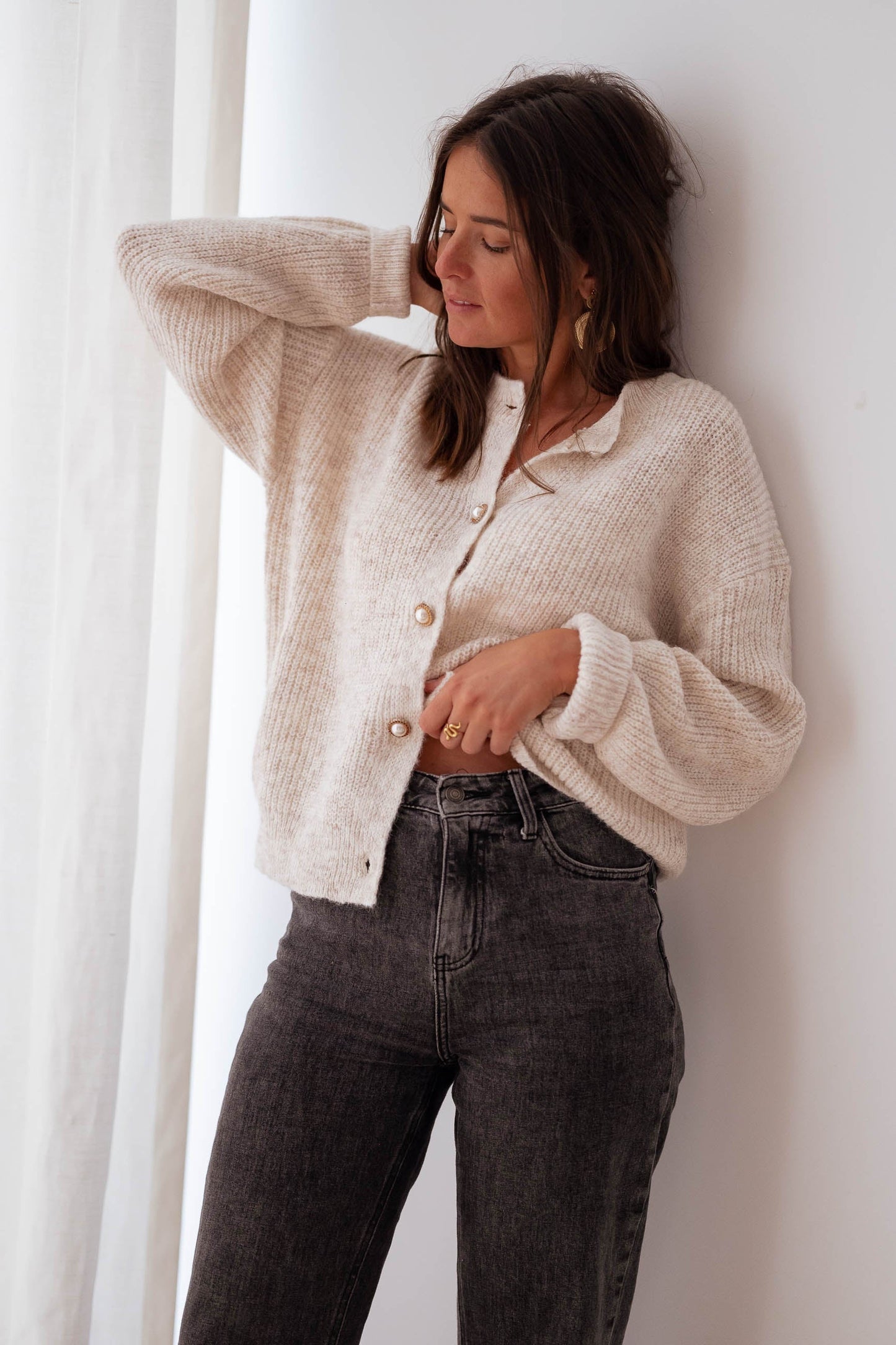 Lénaïc | Cardigan Boutonné à Manches Longues pour Femme - Image 10