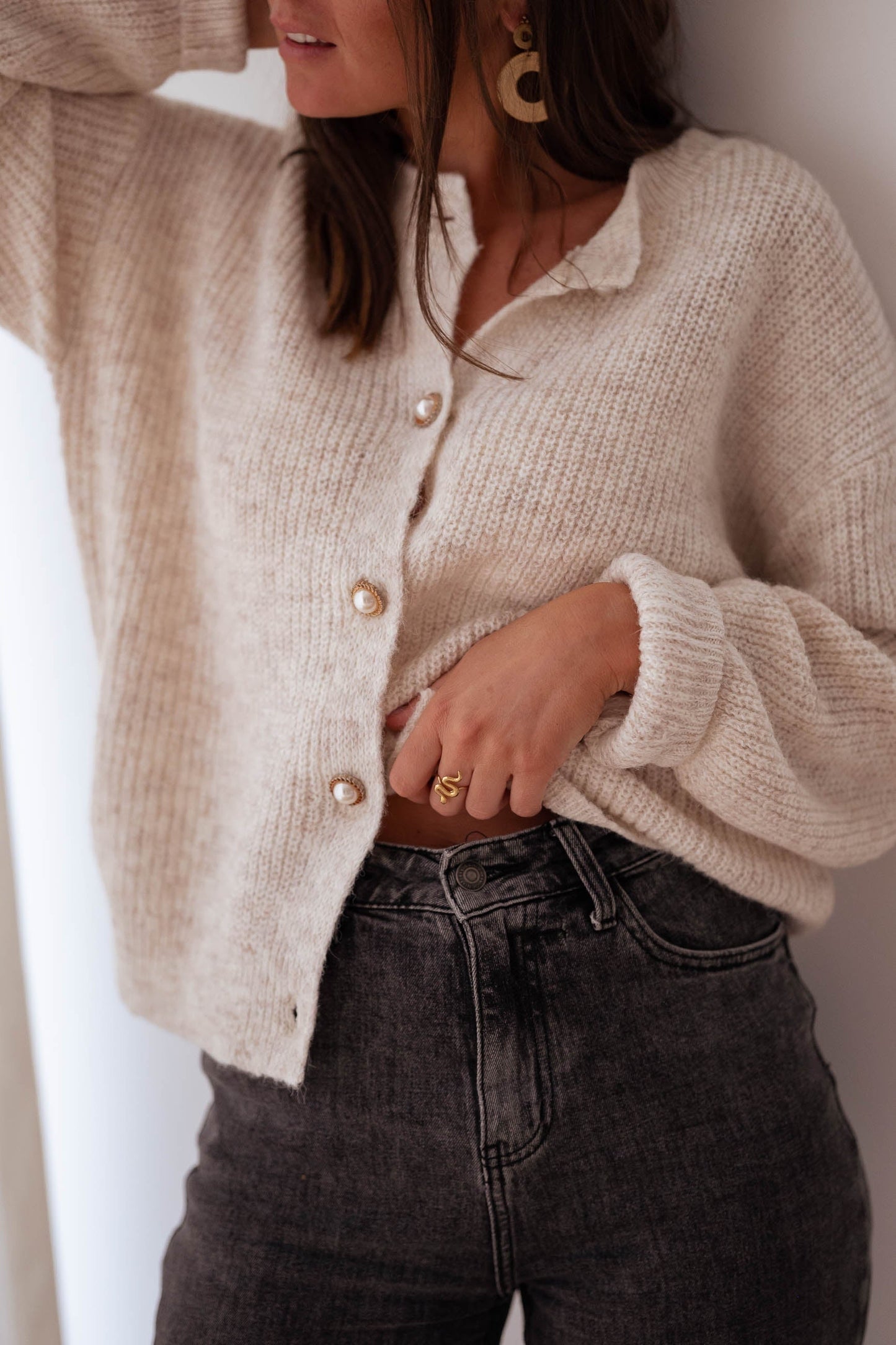 Lénaïc | Cardigan Boutonné à Manches Longues pour Femme - Image 3