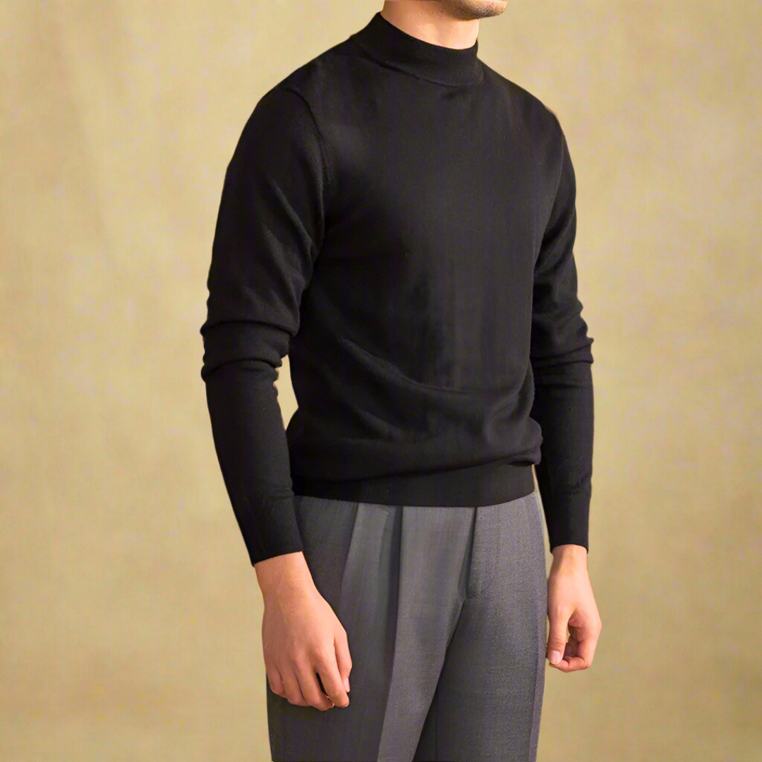 Josselin | Pull ajusté à col montant pour homme - Image 5