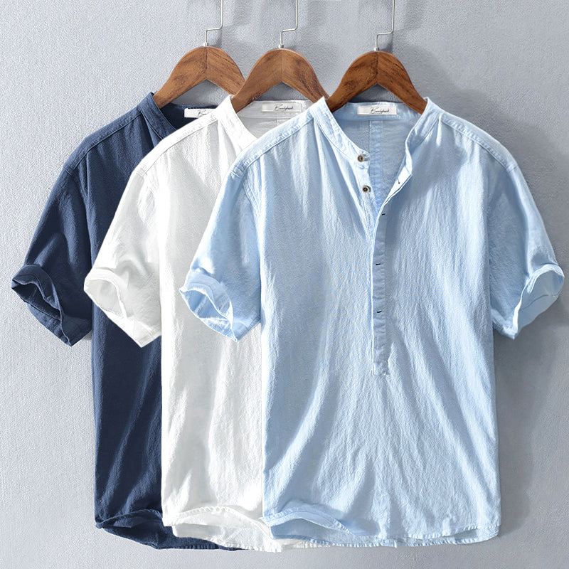 Tidiane | Chemise élégante en lin pour hommes avec col mandarin - Image 5