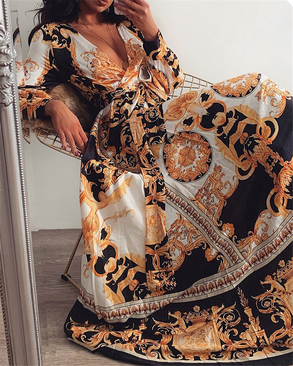Lina | Robe longue chic à imprimé bohème pour femmes - Image 9