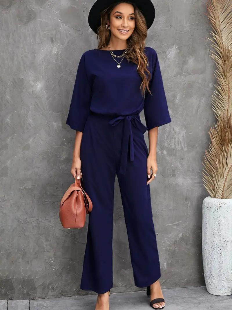 Myriam | Combinaison Femme Jambes Larges et Taille Nouée - Image 7
